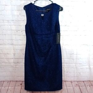 Scarlett  Womans Blue   Glitter   Pencil Midi Dress  Women's 6 NWT